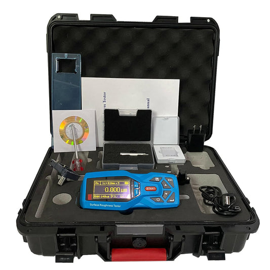 VTSYIQI Surface Roughness Gauge Digital Surface Roughness Tester with 20 Testing Parameters Sample Length 0.25 0.80 2.50mm Indication Accuracy 0.001μm Measuring Range (µm) Ra 0.005-16.000 Rz 0.02-160.00 Evaluation Length 1~5L