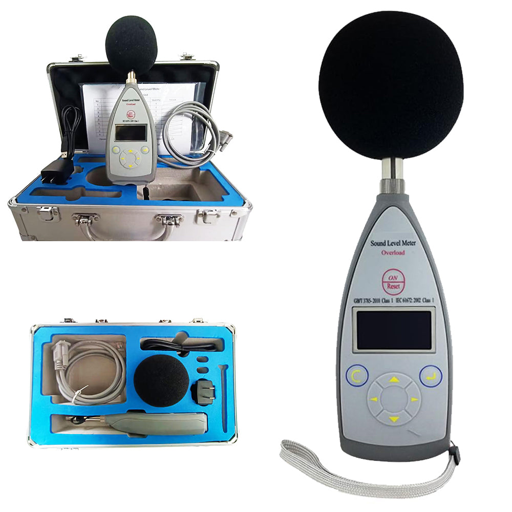 VTSYIQI Class 1 Sound Meter Integrating Sound Level Meter Noise Measurement with Integrating Function Wide Dynamic Range 10 Hz-20 kHz 25dB(A)-140dB(A) 8000 Groups Data Storage AC DC