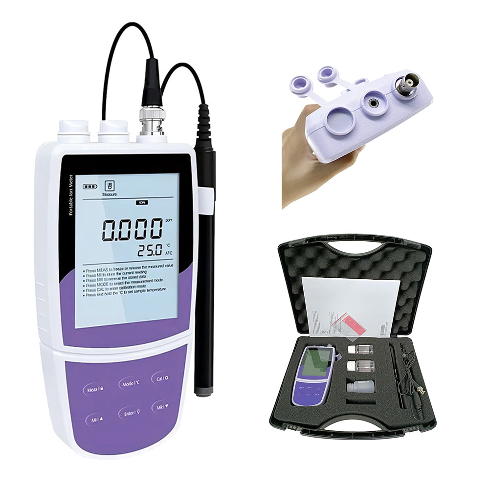 VTSYIQI Lead Ion Meter Lead Ion Concentration Tester with Standard Calibration Liquids Range from 0.2 to 20800 ppm USB Communication Interface LCD Display Screen 500 Data Storage for Testing Lead Ion Concentration Values