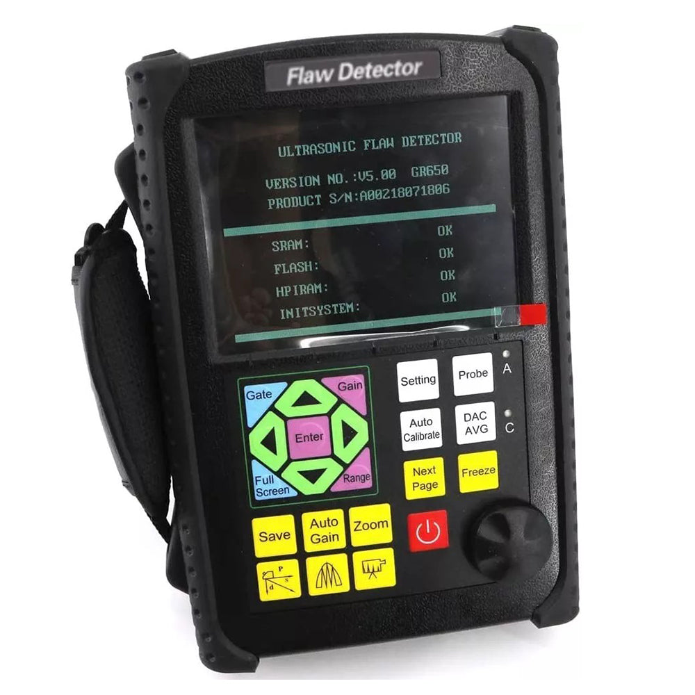 VTSYIQI Digital Ultrasonic Flaw Detector Ultrasonic Flaw Tester with Measuring Range 0~10000mm D-Delay -20~+3400μs P-Delay 0~99.99μs Frequency Range from 0.5 to 15MH Resolution 0.1mm(2.5mm~100mm) 1mm(>100mm) LED True Color