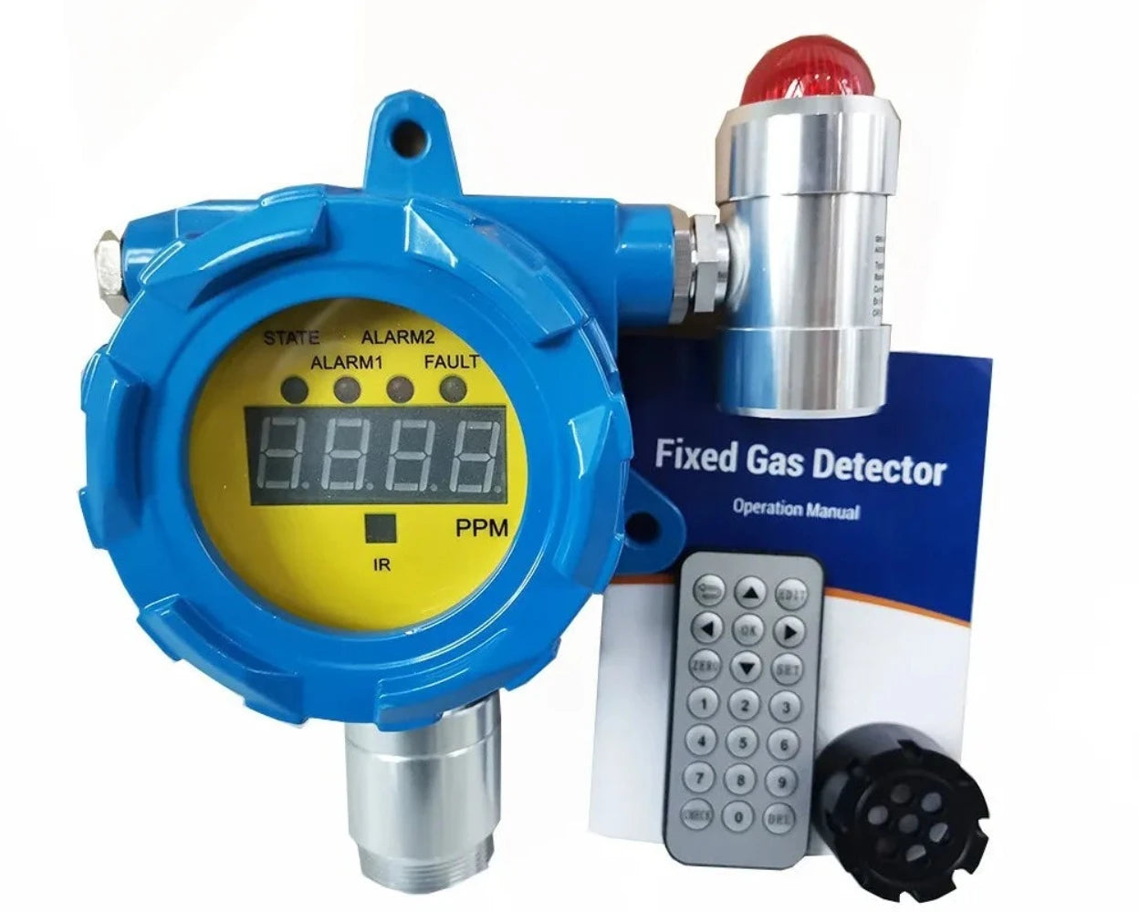 VTSYIQI Hydrogen Gas Detector Fixed H2 Gas Monitor Hydrogen H2 Leak Alarm Monitor with Measurement Range from 0-1000ppm Resolution 1ppm for Detecting Gas of Refinery LPG Station and Painting Plant