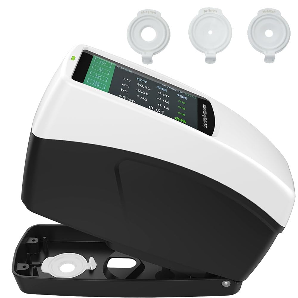 VTSYIQI Portable Spectrometer Color Spectrophotometer with Caliber Φ11mm Φ6mm Φ3mm Accuracy 0.01 Repeatability dE*ab≤0.02 ASTM ISO Standard SCI SCE Simultaneous Measurefor Large and Small Products