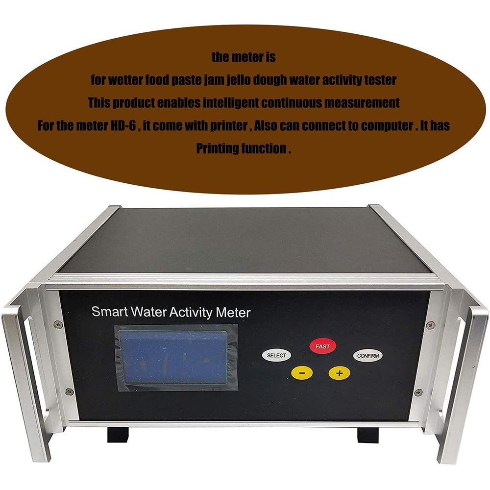 VTSYIQI Bentchtop Water Activity  Meter Food Water Activity Meter Tester with 3 Sensors Water Activity Sensor Water Activity Measuring Range 0～1.000aw Accuracy ±0.012aw Temperature Range -10℃～50℃ Repeatability ≤0.008aw Print Function