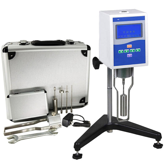 VTSYIQI Viscometer Rotational Viscosity Meter Laboratory Viscometer Measurement Instrument with #1#2#3#4 Rotors 1~100000mPa.s RS232 Interface Temperature Display