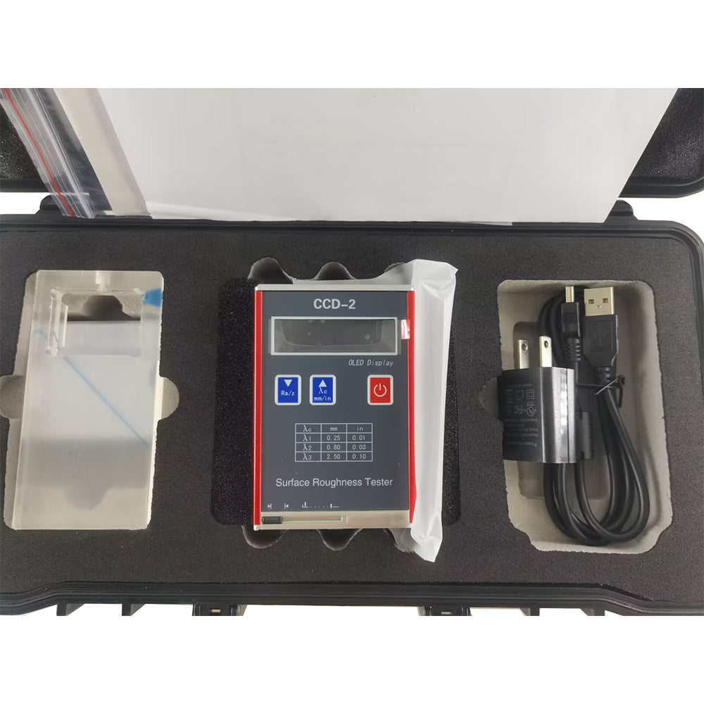 VTSYIQI Digital Surface Roughness Tester Roughness Meter with Stroke Length 6mm Accuracy 0.01μm Measuring Range Ra Rq 0.05~15.0μm Rz Rt 0.1~50.0μm Testing Parameters (µm）Ra Rz Rq Rt Evaluation Length 1.25 4.0 5.0mm