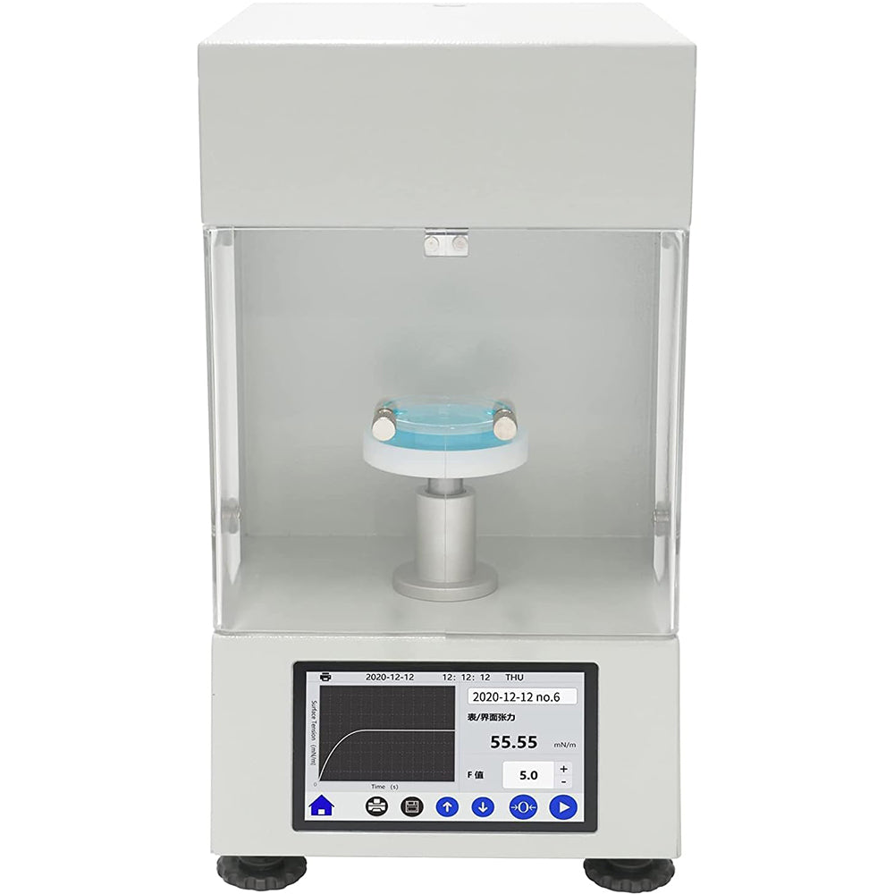 VTSYIQI Liquid Surface Tension Meter Platinum Board Method Interfacial Tension Meter with Accuracy 0.1mN/m Measuring Range 0 to 1000mN/m Platinum Plate Wilhelmy Plate Method 4.3-inch Touch Screen