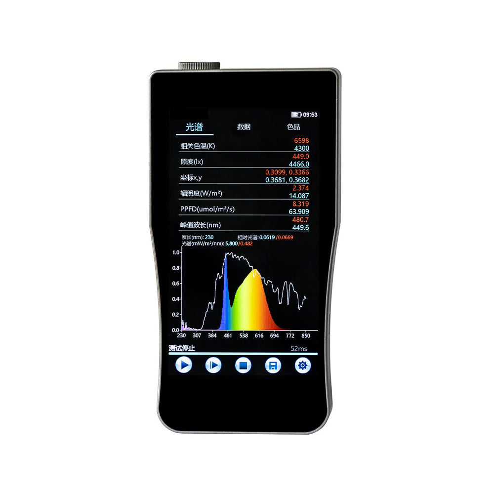 VTSYIQI Plant Spectral Illuminance Meter Plant Light Spectrum Analyzer Spectrum Radiation Detector with Wavelength Range 230-850nm TM-30（Rg/Rf）UVA UVB UVC  Basic Parameters TM-30 Plant Parameters Infrared Parameters