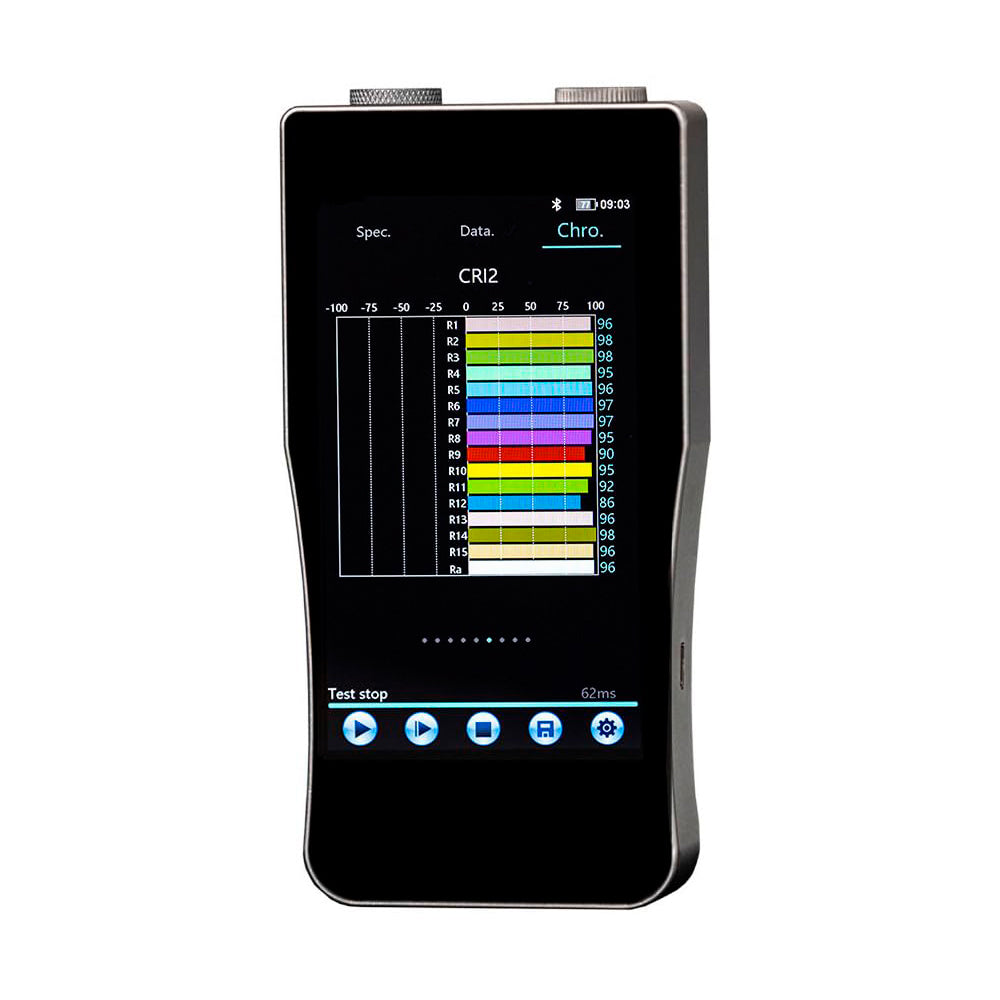 VTSYIQI Strobe Spectral Illuminance Meter Spectrometer Scintillation Spectrum Tester with Spectral Bandwidth(FWHM) 2nm Wavelength Range 380nm～780nm High-Precision CCD Sensor Single Test/Continuous Test Powerful Software Function