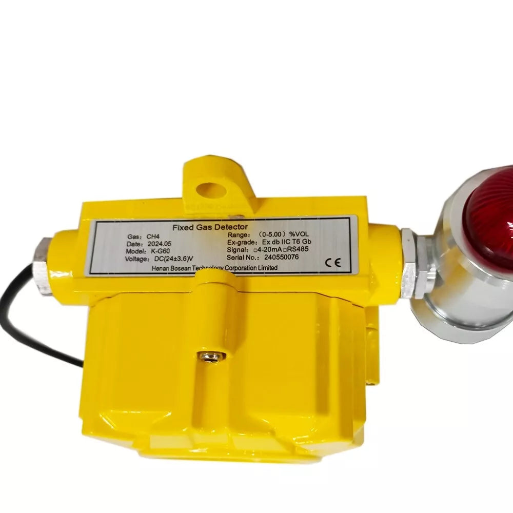 VTSYIQI Fixed Infrared CH4 Gas Detector Methane Gas Detector CH4 Gas Leak Alarm Monitor with Range 0-5%vol Resolution 0.01vol for Gas Field Aquaculture Gas Test