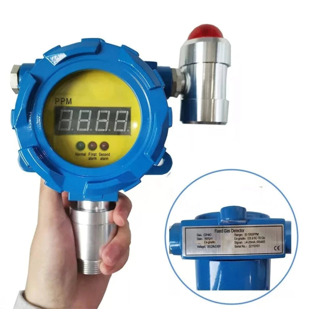 VTSYIQI Ethylene Oxide Gas Detector C2H4O Gas Detector ETO Gas Leak Detector with Measurement Range from 0 to 100ppm Resolution 1/0.1ppm for Metallurgical Gas Detection