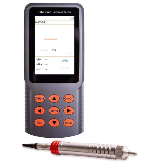 VTSYIQI Portable Ultrasonic Hardness Tester Ultrasonic Hardness Meters with 2kgf Manual Probe Test Force 19.6N Maximum Test Surface Roughness Ra<5μm for Fixture Thin-walled Workpiece Tooth Flanks