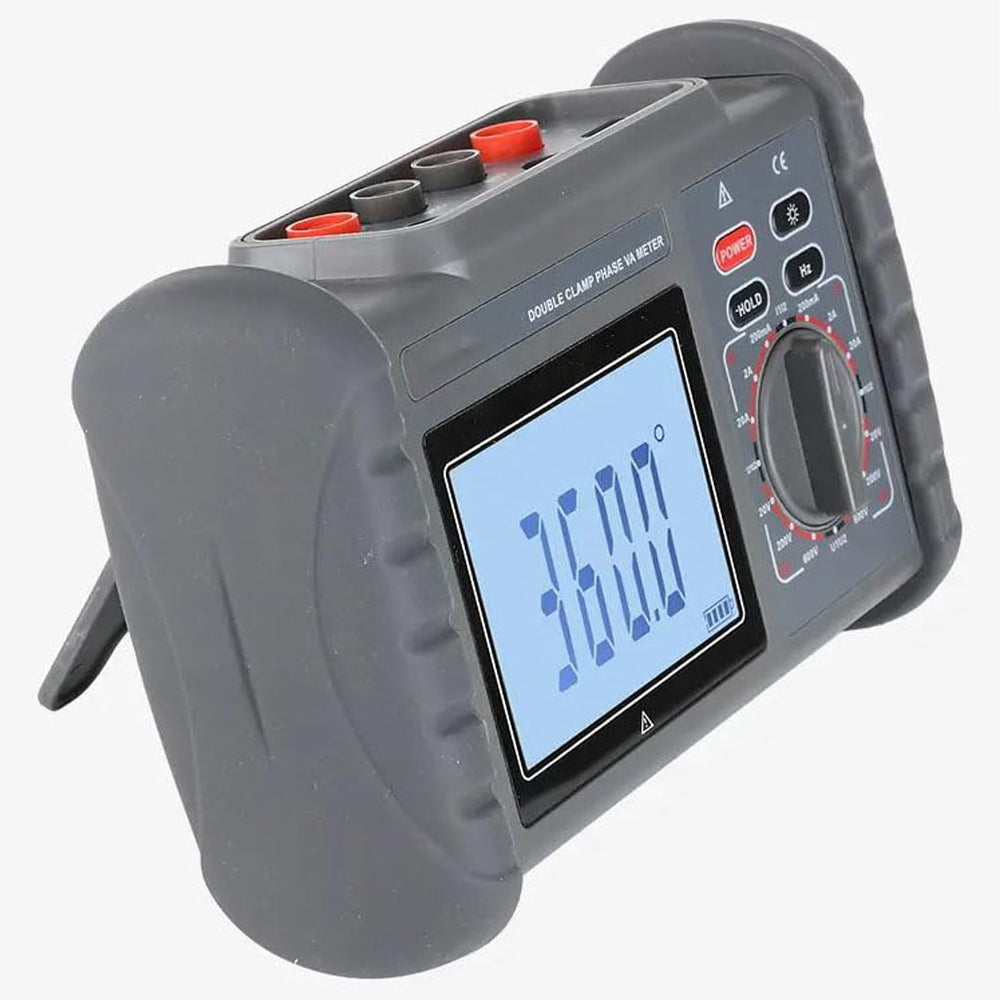 VTSYIQI Double Clamp Phase Voltammeter Dual Clamp Phase Voltammeter with  Range Manual Shift  Voltage Range AC 0.00V to 600V Current Range AC 0.0mA to 20.0A Phase Range 0.0°to 360.0°