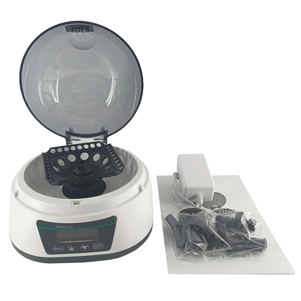 VTSYIQI Digital Mini Centrifuge Lab Centrifuge Machine with 2 in 1 Centrifuge Rotor Rotor Speed 1000-5000rpm Max Relative Centrifuge Force 1680xg Speed Adjustable and Timing for 0.2/0.5/1.5/2ml Micro Tube