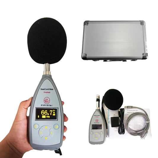 VTSYIQI Class 1 Noise Meter Integrating Decibel Meter Professional Class 1 Sound Level Meter with Integrating Function 10 Hz-20 kHz 25dB(A)-140dB(A) 8000 Groups Data Storage AC DC USB RS232 Output