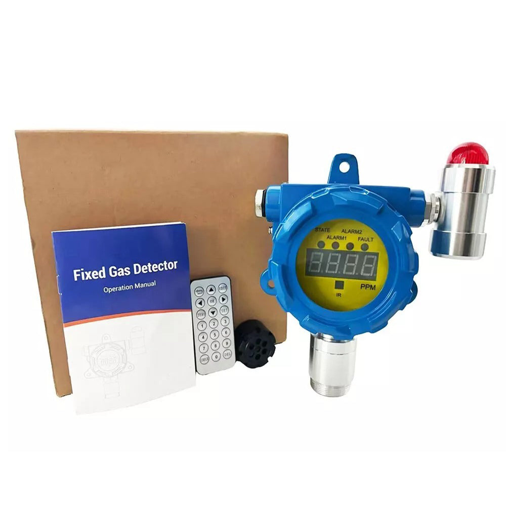 VTSYIQI NOX Gas Detector Fixed Nitrogen Oxide Gas Leak Alarm Monitor Meter Tester with Aluminum Shell Material Measuring Range from 0 to 20ppm Free Contact Output Resolution 0.1ppm for Gas Test of Refinery Chemical Plant Boiler Room