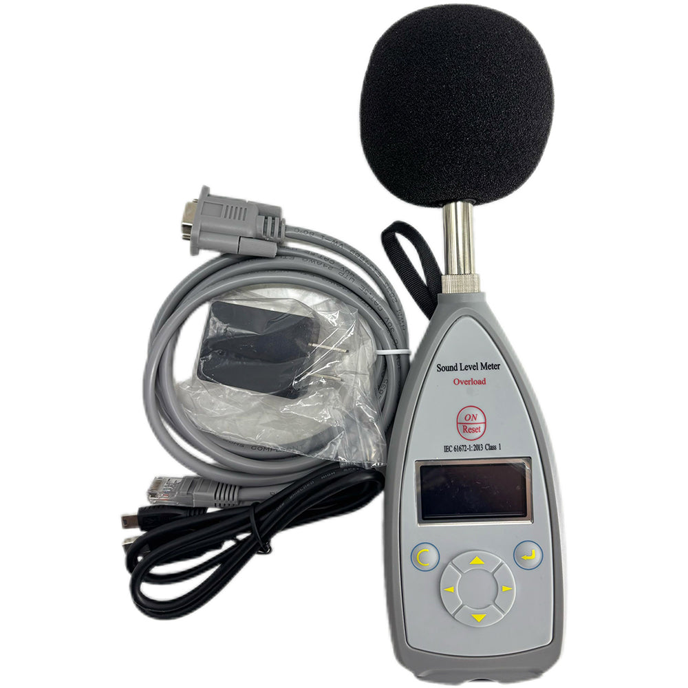 VTSYIQI Class 1 Sound Level Meter Noise Meter Integrating Sound Decibel Meter with Range 10 Hz-20 kHz 25dB(A)-140dB(A) AC DC USB RS232 Output 8000 Groups Data Storage