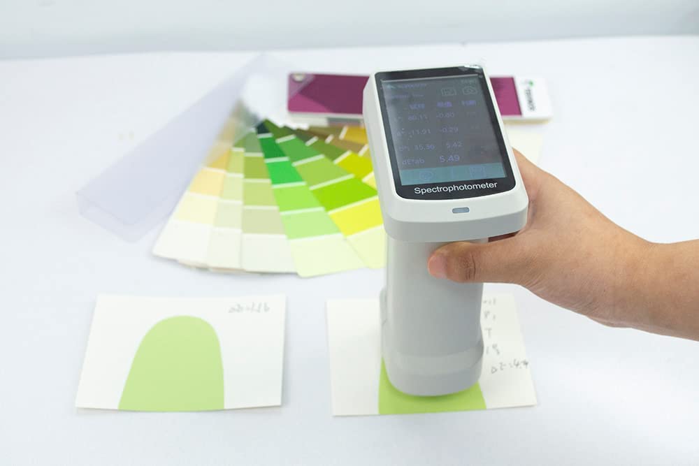 VTSYIQI Digital Spectrophotometer Handheld Colorimeter Handheld Color Analyzer with Measurement Caliber Φ11mm Φ6mm Φ3mm 1*3mm ▽11mm ▽6mm ▽3mm ▽1*3mm Reflectivity Resolution 0.01% Display Accuracy 0.01 for Textile Coating Color Analysis