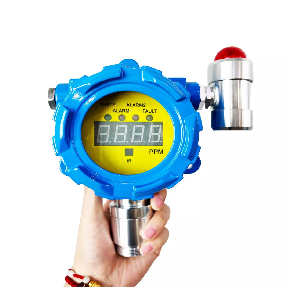 VTSYIQI Hydrogen Gas Detector Fixed H2 Gas Monitor Hydrogen H2 Leak Alarm Monitor with Measurement Range from 0-1000ppm Resolution 1ppm for Detecting Gas of Refinery LPG Station and Painting Plant