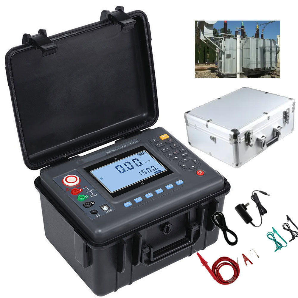 VTSYIQI High Voltage Insulation Resistance Tester Meter with Rated Voltage 500V-15KV Insulation Range 0.01MΩ-50TΩ Resolution 0.01MΩ for Motor Test