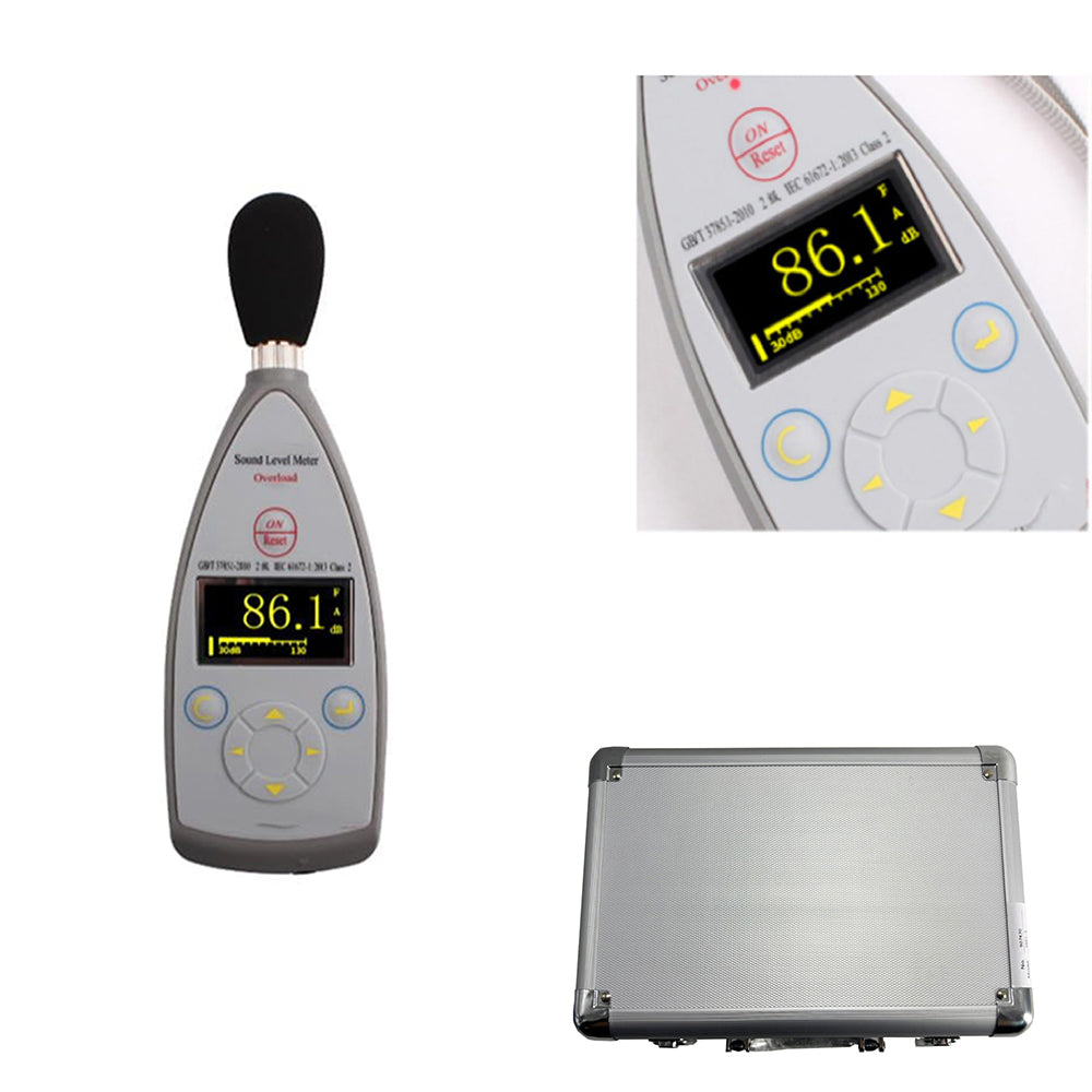 VTSYIQI Class 2 Digital Sound Level Meter Integrating Noise Measurement with Integrating Function 20Hz-12.5kHz 30dB(A)-130dB(A) 8000 Groups Data Storage Time Weighting F,S,I Frequency Weighting A,C,Z