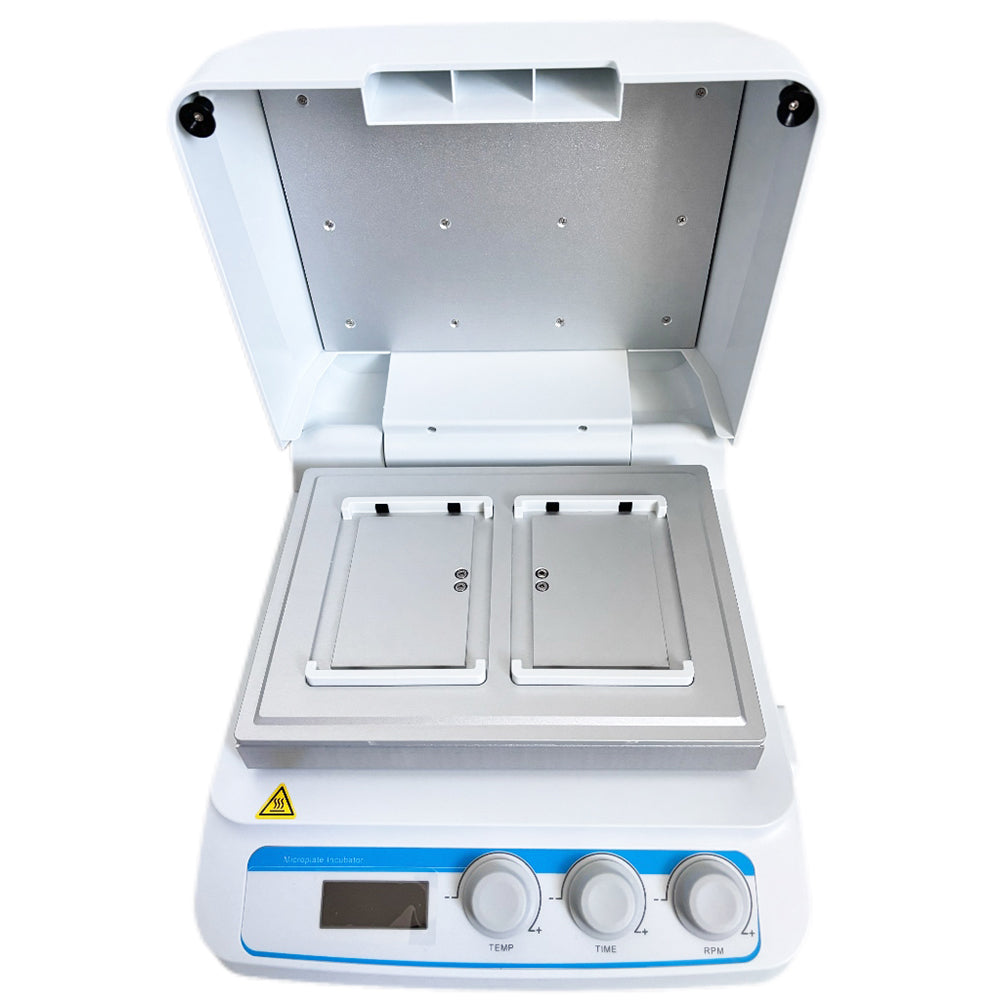 VTSYIQI Microplate Thermo Incubator Microplate Thermoshaker with Sample Capacity 2 Microtiter Plates or Deep Well Plates Temperature Control Rrange RT+5℃~70℃ Time Set 1-9999min Control Accuracy  ≤ ±0.3℃