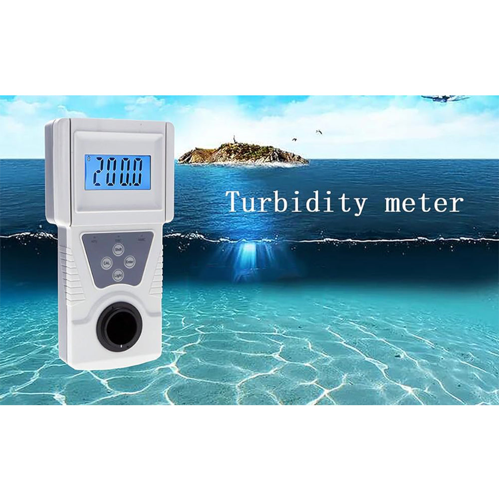 VTSYIQI Handheld Turbidimeter Kit Turbidity Meter Monitor with Turbidimeter Calibration Solution Kit Range 0 to 200 NTU Accuracy 0.1 NTU for Testing Turbidity of Liquids ISO7027 Compliant