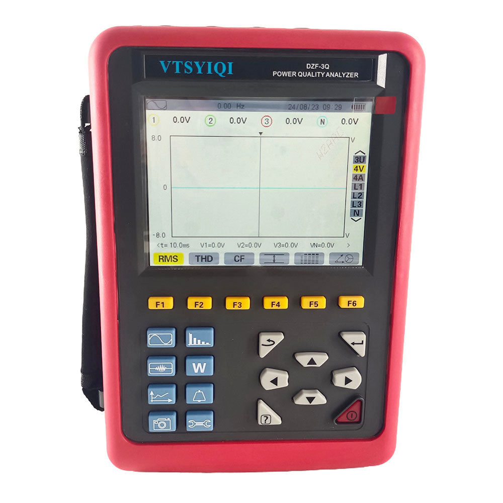 VTSYIQI Power Quality Analyzer Meter 3 Phase Power Energy Analyzer with 4 PCS Flexible Coil Current Sensor Current Range 10A～6000A