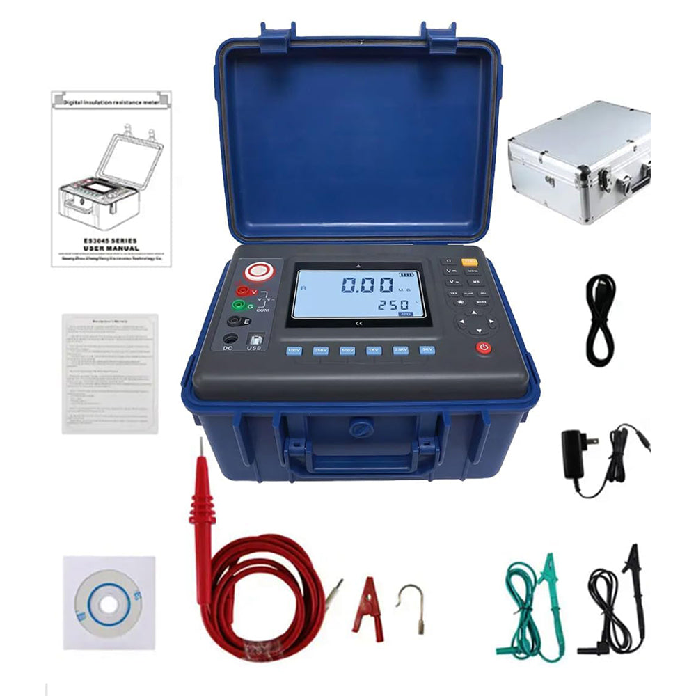 VTSYIQI 10Kv Insulation Resistance Tester HV Insulation Meter Detecter Instrument with Test Range 10KV 2TΩ Resolution 0.01MΩ USB Interface