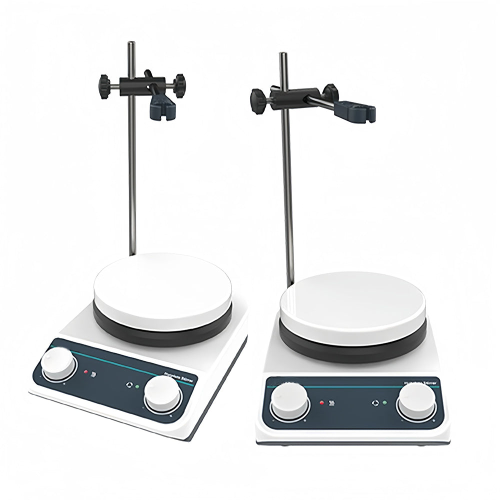 VTSYIQI Heating Magnetic Stirrer Lab Mixer with Hotplate Speed Range 200-1500RPM Brushless Motor Max Temp of Hot Plate 260℃ Max Stirring Capacity 2L(H2O) Hot Plate Φ135mm Knob Magnetic Stirring Bar 30mm Linear Shape Anticlockwise