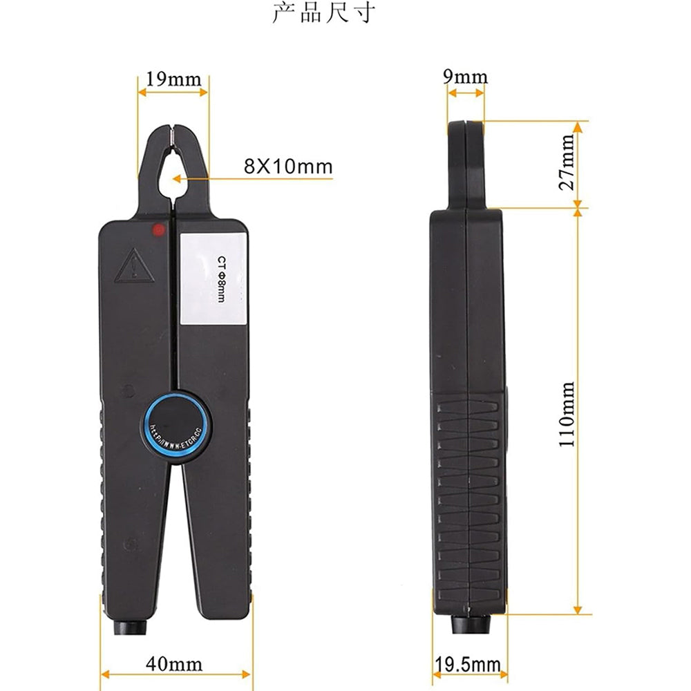 VTSYIQI Power Quality Analyzer Sharp Nose Pliers Current Sensor Clamp 4 PCS Clamp Current Sensor 008B With Range AC 10mA to 10.0A Clamp Size φ8mm For Three Phase Power Quality Meter