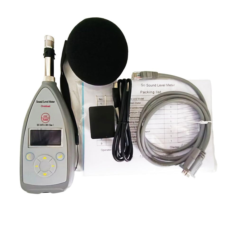 VTSYIQI Integrating Sound Level Meter Class 1 Sound Decibel Tester Portable Integrating Sound Level Tester with Wide Warm Design Range 10 Hz-20 kHz 25dB(A)-140dB(A) IEC 61672 Class 1 Standard