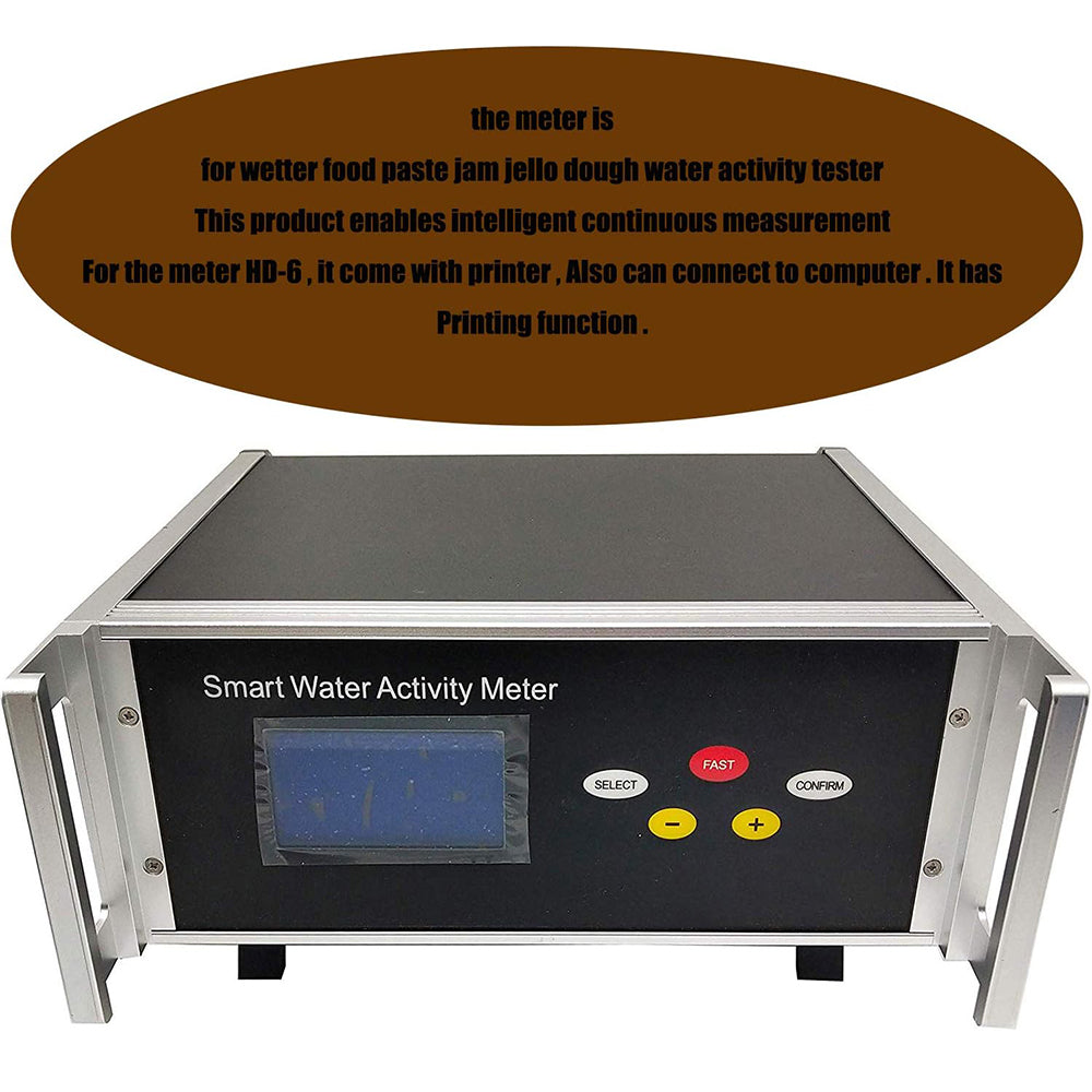 VTSYIQI Bench-top Water Activity Meter Analyzer Water Activity Monitor with 4 High Precision Sensor Range 0～1.000aw Free Printer Temperature -10℃～50℃ Accuracy ±0.012 Can Circularly Record 5000 Sets Of Measured Data USB And RS232 Interface