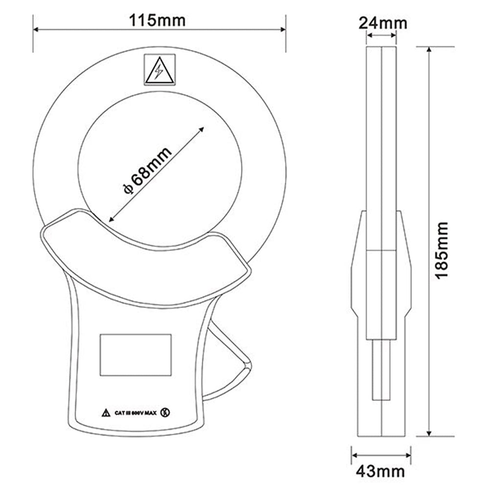 VTSYIQI Power Quality Meter 4pcs Clamp On Current Sensor 068B with Range AC 1.0A to 1000A Clamp Size φ68mm for Power Energy Measurement