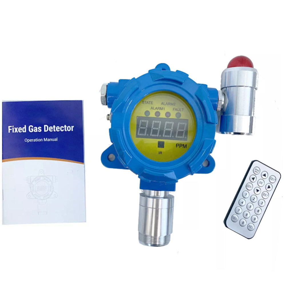 VTSYIQI C6H6 Detector Fixed Benzene Gas Leak Detector with Measuring range from 0 to 100ppm H-alarm 20ppm L-alarm 10ppm Display Aluminum Shell Material for Detecting Gas in Refinery Chemical Plant LPG Station Boiler Room Painting Plant