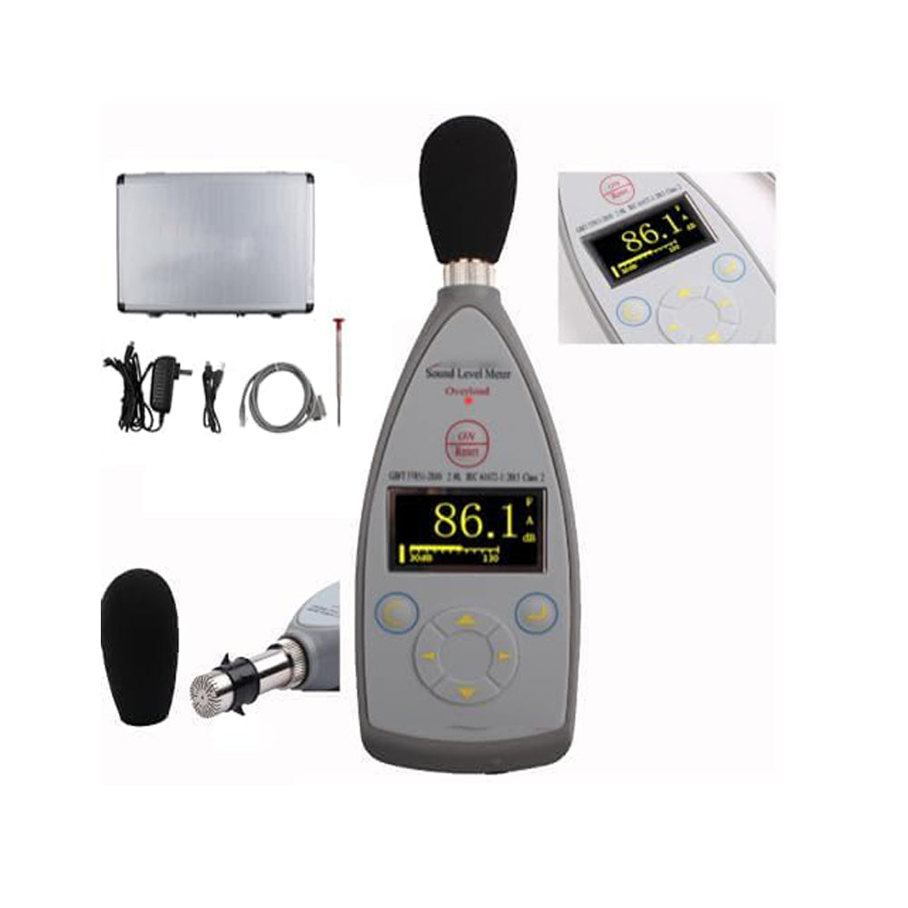 VTSYIQI Integrating Sound Level Meter Class 2 Sound Decibel Meter with Range 20Hz-12.5kHz 30dB(A)-130dB(A) 8000 Groups Data Storage