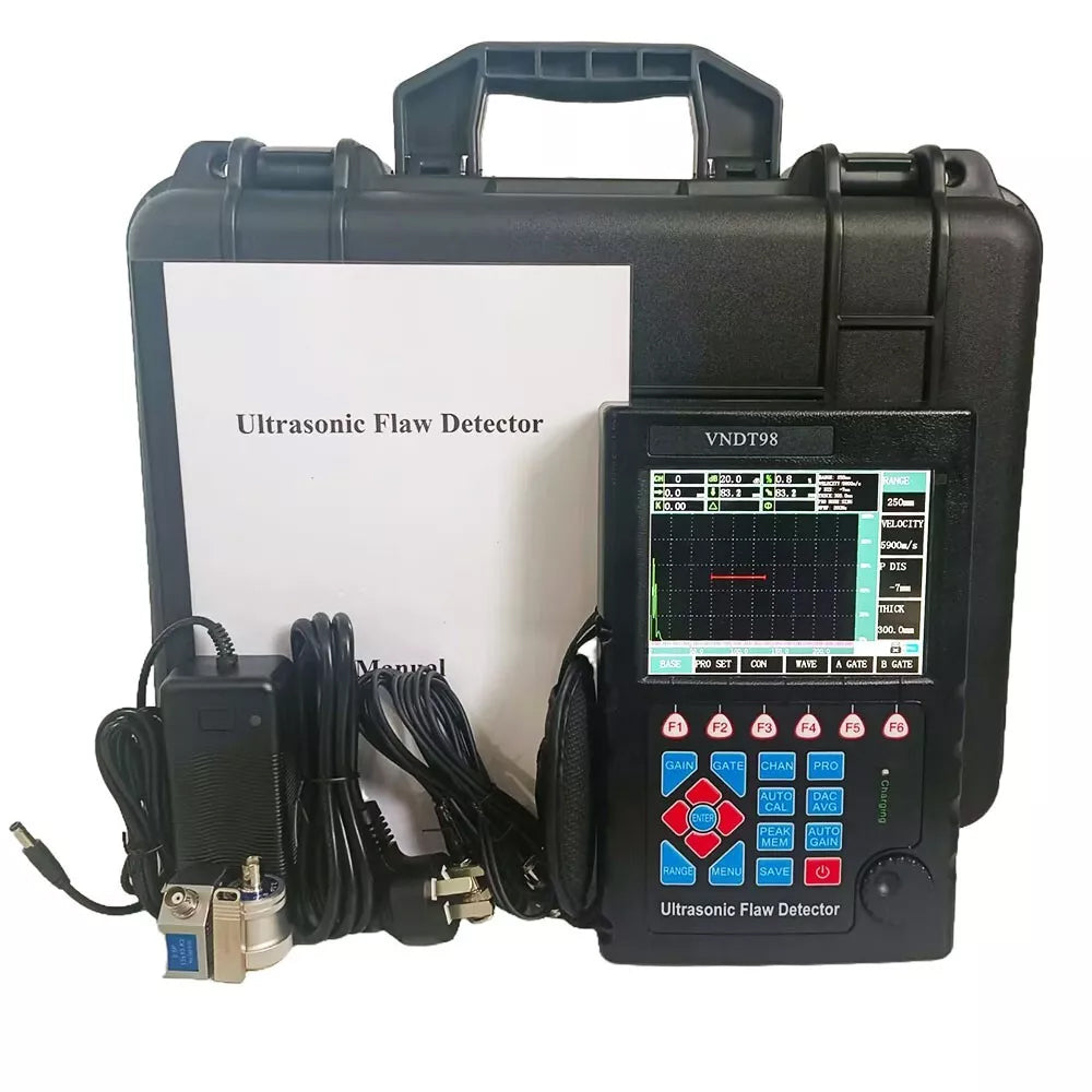 VTSYIQI Portable Ultrasonic Flaw Detector Metal Ultrasonic Equipment Flaw Location with Test Range 0 to 10000mm Velocity Range 1000 to 15000m/s Frequency 0.2 to 20MHz Large Data Storage Function for Weld Inspection