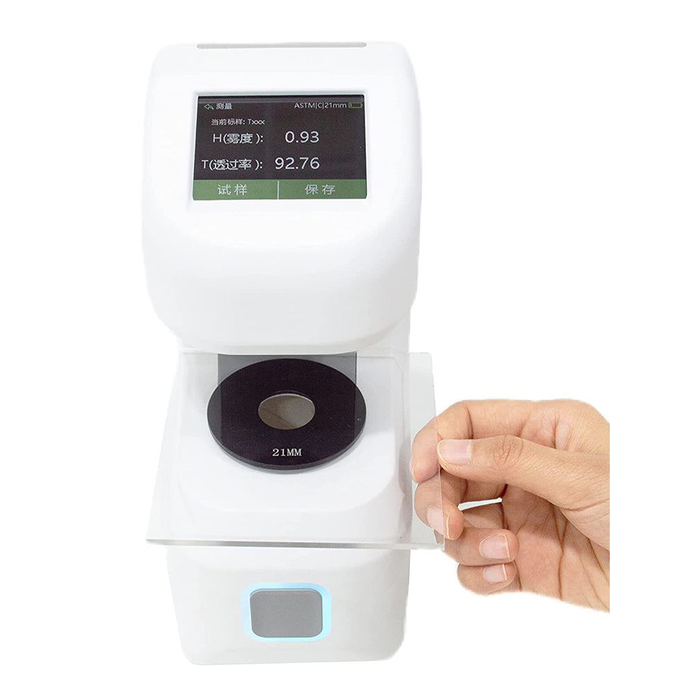 VTSYIQI Digital Haze Meter Transparency Haze Meter Haze Measurement with Measuring Aperture 21mm Repeatability 0.1 CIE Spectrum Function ASTM-haze Transmittance Test Repeatability 0.1 for Plastic Sheets Films Glass Touch Screen etc