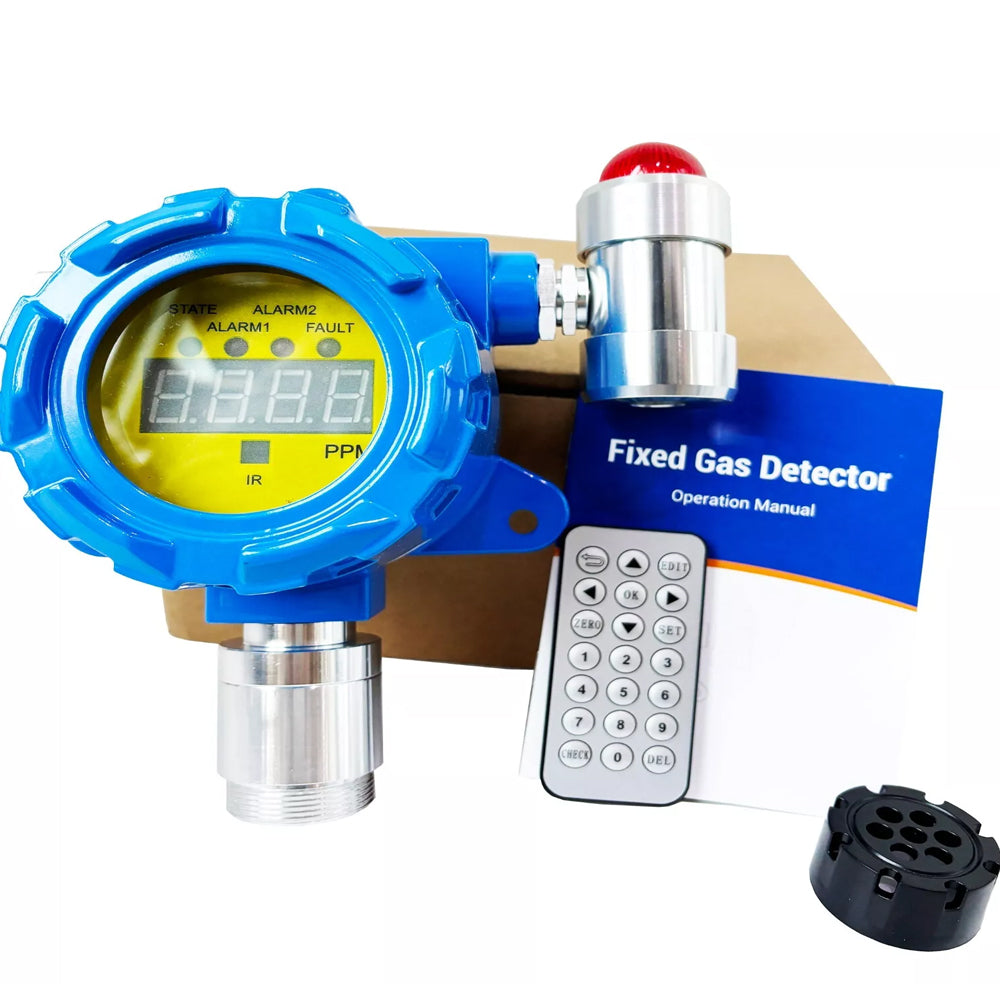 VTSYIQI Fixed Chlorine Dioxide Gas Detector CLO2 Gas Monitor With Display and Audible and Warning Lamp Resolution 0.1ppm Measurement Range 0-50PPM Shell Material Aluminum Single Input 4~20mA and RS485 Wall-mounted