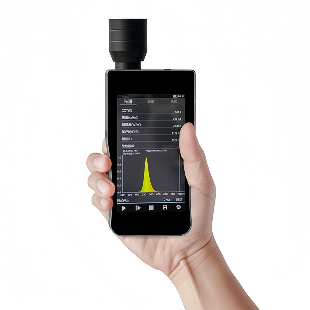 VTSYIQI Handheld Spectral Illuminance Meter Spectral Color Illuminance Meter with Photometric Measurement Range 0.1～200 Kcd/m² Color Temperature Range 1,000K～100,000K Wavelength Range 380nm～780nm for Testing Light Source Light Colour