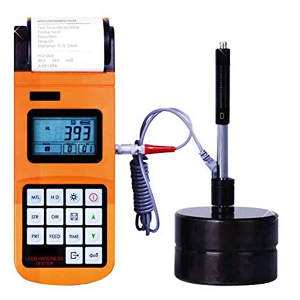 VTSYIQI Portable Digital Leeb Hardness Tester Gauge Meter with Build in Thermal Printer LCD Display D Type Impact Device Multiple Hardness Scale Range 170-960HLD