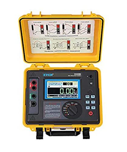 VTSYIQI High Voltage Insulation Resistance Tester 10KV Insulation Resistance Meter Kit with Insulation Resistance Range 0.5MΩ to 5TΩ for Cable Motor Generator Testing