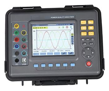 VTSYIQI Power Quality Meter Analyzer Three Phase Energy Quality Analyzer with Circle Current Clamp 20mm×20mm Current Clamp 0.10A-100A Frequency 40Hz-70Hz Six Test Models True RMS Function