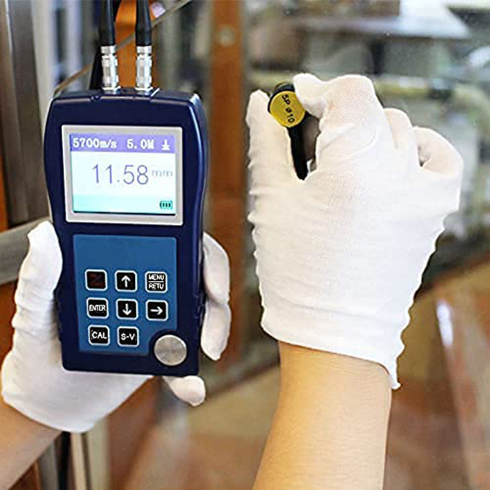 VTSYIQI Ultrasonic Thickness Gauge Tester Tools Measuring Instruments 0.9 to 300mm Accuracy 0.1mm for Steel Metal Copper Aluminum Glass Plastics PVC Ductile Iron