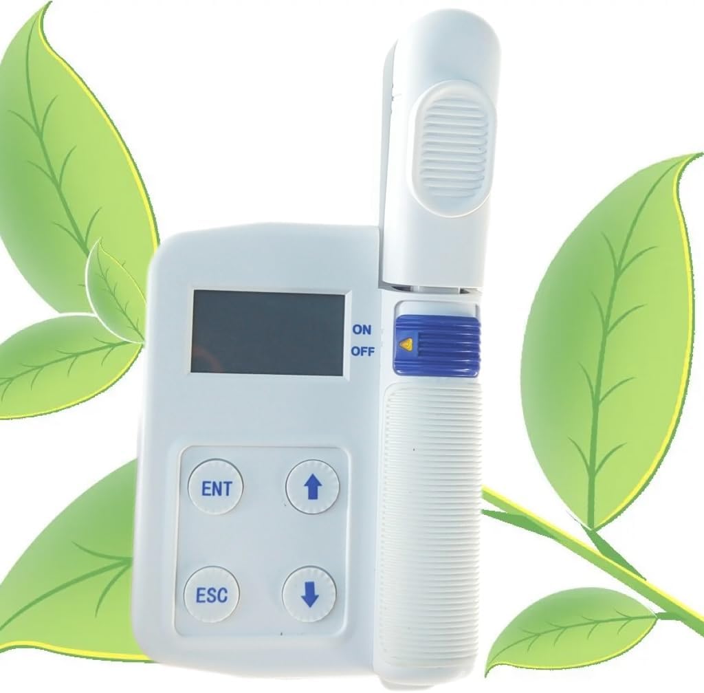 VTSYIQI Plant Nutrition Analyzer Leaf Nitrogen Content Tester with Range 0.0-99.99SPAD 0.0-99.99mg/g -10-99.9℃ 0.0-99.9RH% 16GB Data Storage For Chlorophyll Content Leaf Temperature Leaf Humidity Nitrogen Content Test