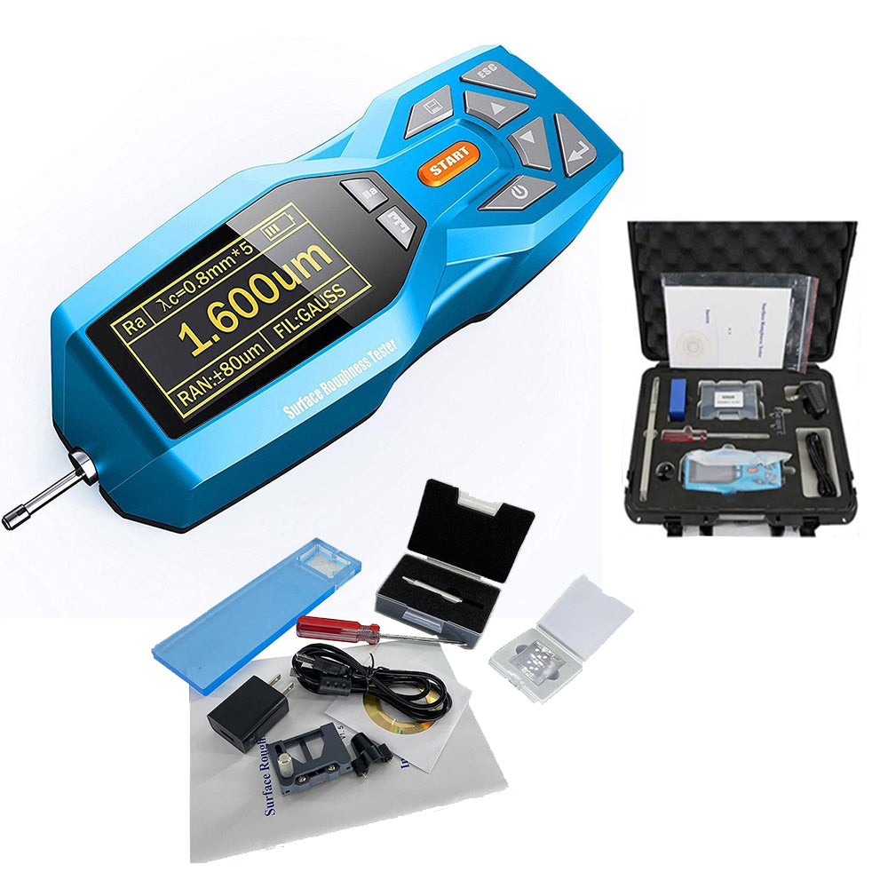 VTSYIQI Portable Surface Roughness Tester Digital Surface Profile Gauge for Plastic Piece Polished Parts Testing with 20 Parameters Real-time Display