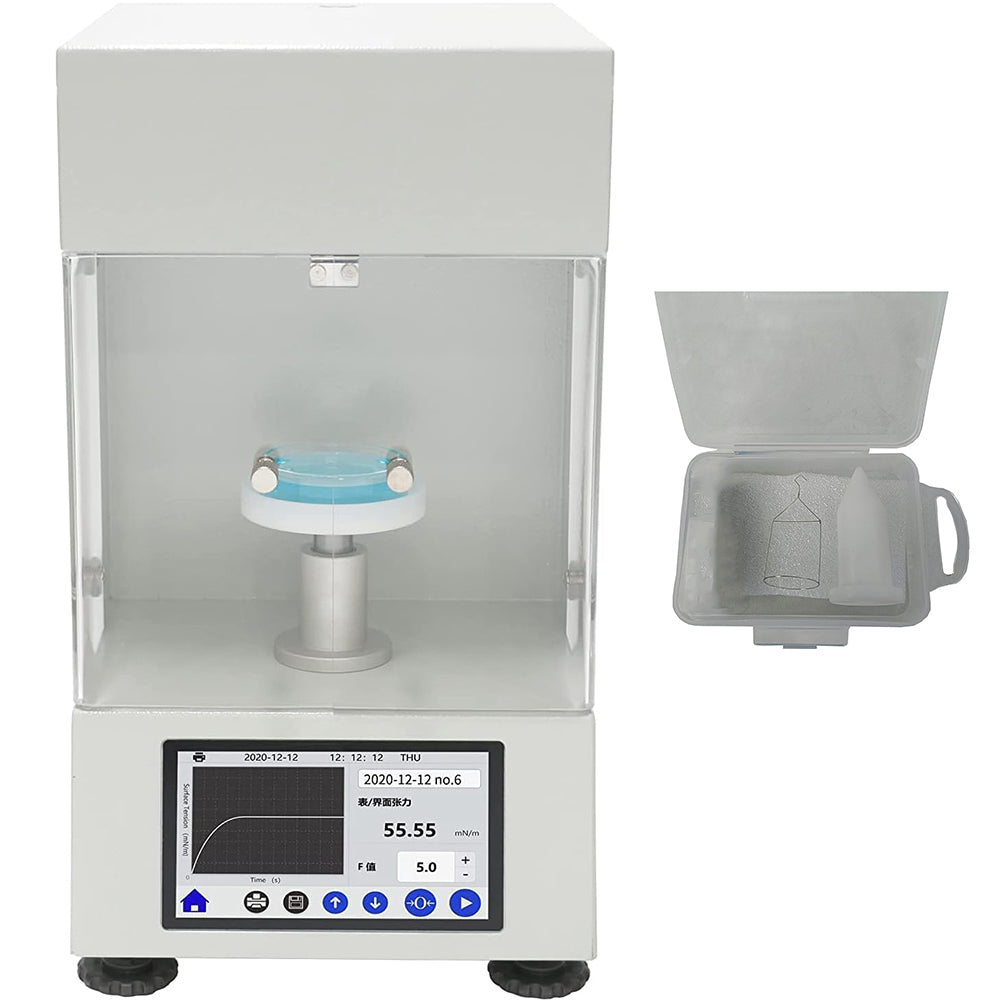 VTSYIQI Automatic Liquid Interfacial Tension Meter Surface Tension Analyzer with Platinum Loop Range 0 to 1000mN/m Accuracy 0.1mN/m Automatic Lifting  Du Nouy Ring Method Test