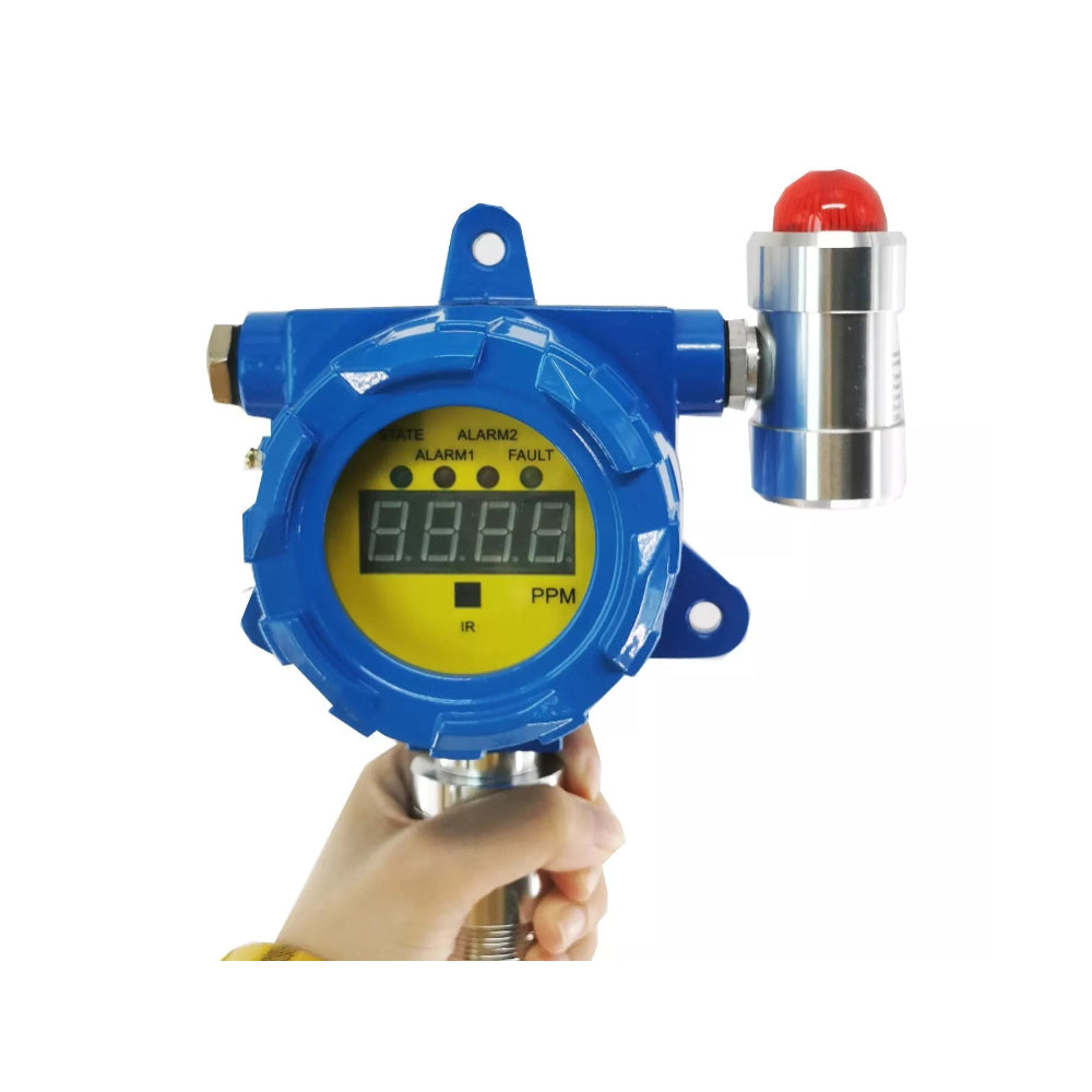 VTSYIQI HCN Gas Detector Hydrogen Cyanide Gas Detector Portable Fixed HCN Gas Leak Detector with Measuring Range 0-50ppm Resolution 0.1/0.01ppm for Detecting Gas in LPG Station Painting Plant