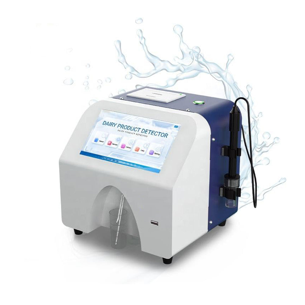 VTSYIQI Dairy Analyzer Ultrasonic Milk Composition Analyzer with PH Value Range 0~14 Touch Screen Thermal Printer for pH Value Conductivity  Fat Protein Lactose Non-fat Solid Density Water Content Ice Point Ash Milk Temperature