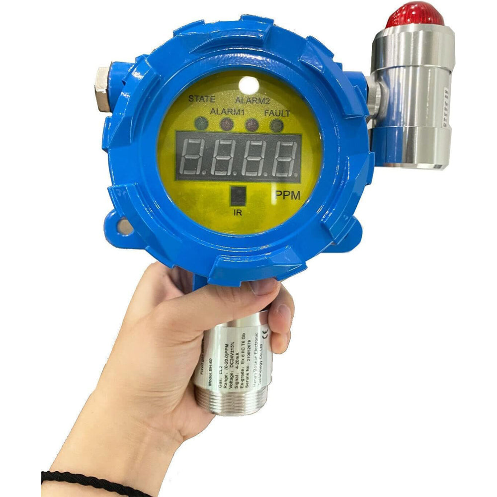 VTSYIQI Chlorine Gas Leak Detector CL2 Gas Concentration Detector	 with Explosion Proof Structure Measuring Range 0-20ppm Resolution 0.1ppm L-Alarm 5ppm H-Alarm 10ppm Aluminum Shell Material Wall-Mounted Installation Method