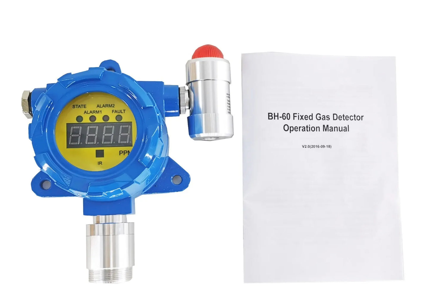 VTSYIQI Hydrogen Gas Detector Fixed H2 Gas Monitor Hydrogen H2 Leak Alarm Monitor with Measurement Range from 0-1000ppm Resolution 1ppm for Detecting Gas of Refinery LPG Station and Painting Plant